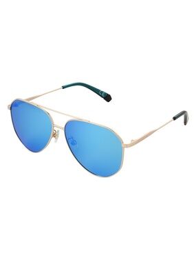 Body Glove Aviator Fashion Sunglasses Blue Mirrored Lenses and Gold Frame